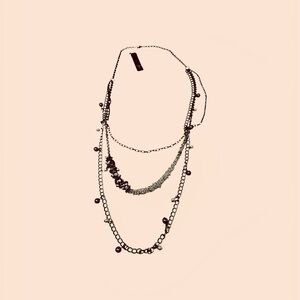 Bloomingdale’s Aqua Multi-Layer Chain Necklace in Dark Silver